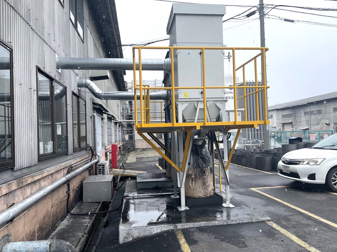 新設集塵機基礎・メンテナンス架台設置完工